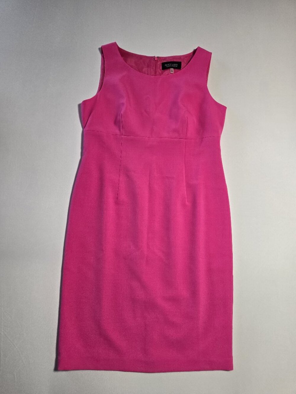 NWT Black Label By Evan Picone Pink Sheath Dress Sleeveless Sz 12 Princess Seam